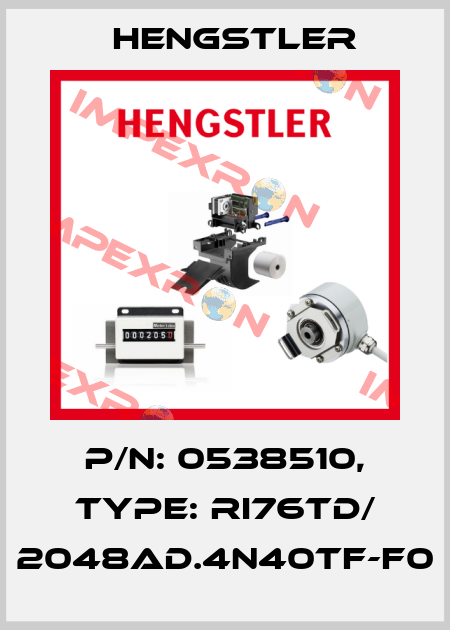p/n: 0538510, Type: RI76TD/ 2048AD.4N40TF-F0 Hengstler