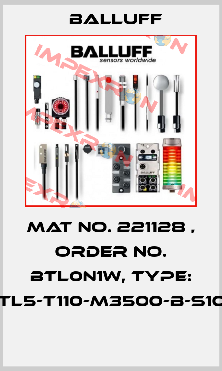 Mat No. 221128 , Order No. BTL0N1W, Type: BTL5-T110-M3500-B-S103  Balluff