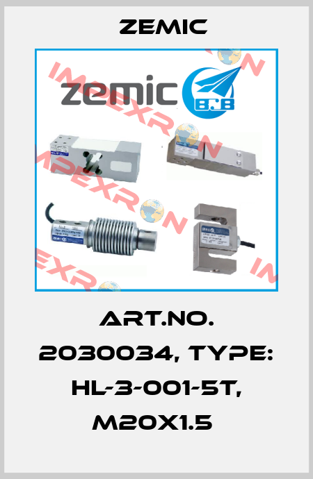 Art.No. 2030034, Type: HL-3-001-5t, M20x1.5  ZEMIC
