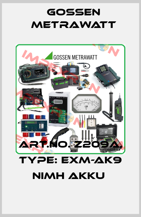 Art.No. Z209A, Type: EXM-AK9 NiMH Akku  Gossen Metrawatt