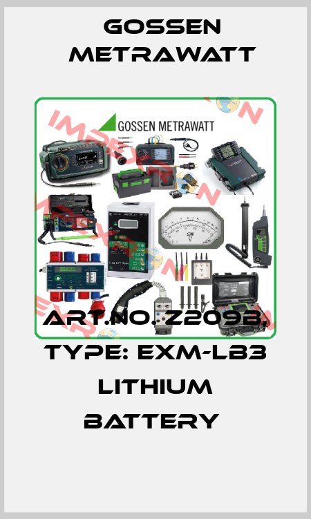 Art.No. Z209B, Type: EXM-LB3 Lithium Battery  Gossen Metrawatt
