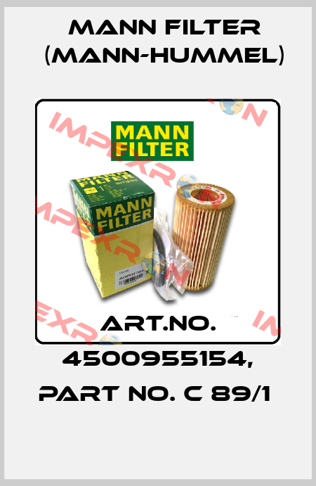 Art.No. 4500955154, Part No. C 89/1  Mann Filter (Mann-Hummel)