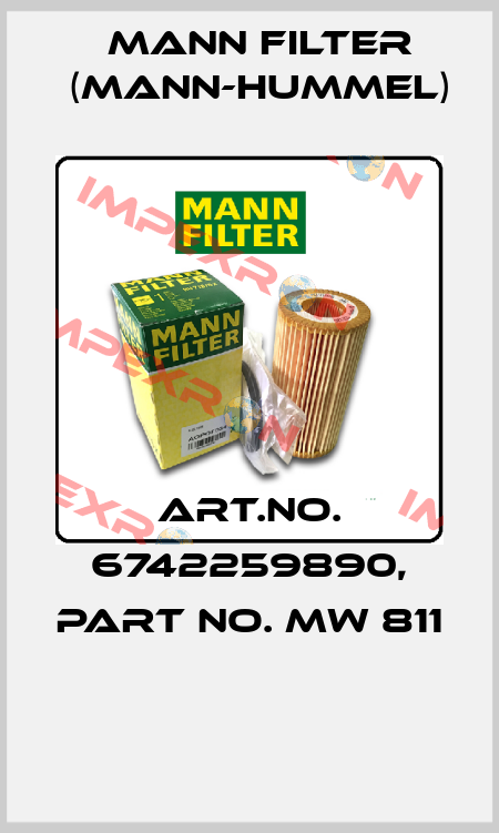Art.No. 6742259890, Part No. MW 811  Mann Filter (Mann-Hummel)