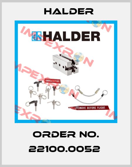 Order No. 22100.0052  Halder