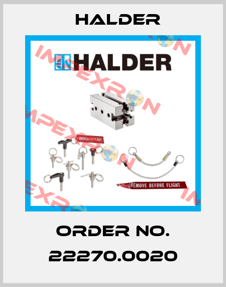 Order No. 22270.0020 Halder