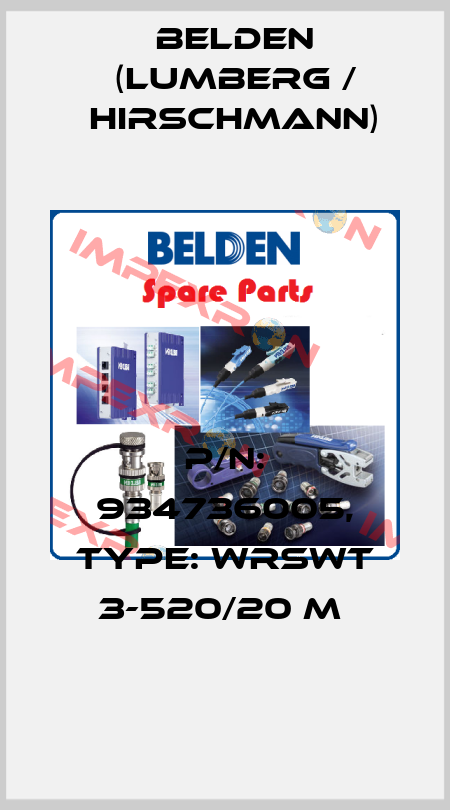 P/N: 934736005, Type: WRSWT 3-520/20 M  Belden (Lumberg / Hirschmann)
