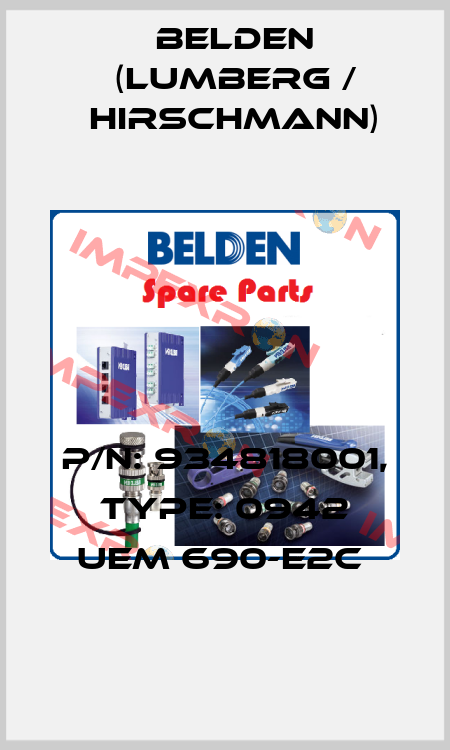 P/N: 934818001, Type: 0942 UEM 690-E2C  Belden (Lumberg / Hirschmann)