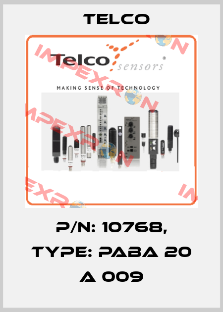 p/n: 10768, Type: PABA 20 A 009 Telco