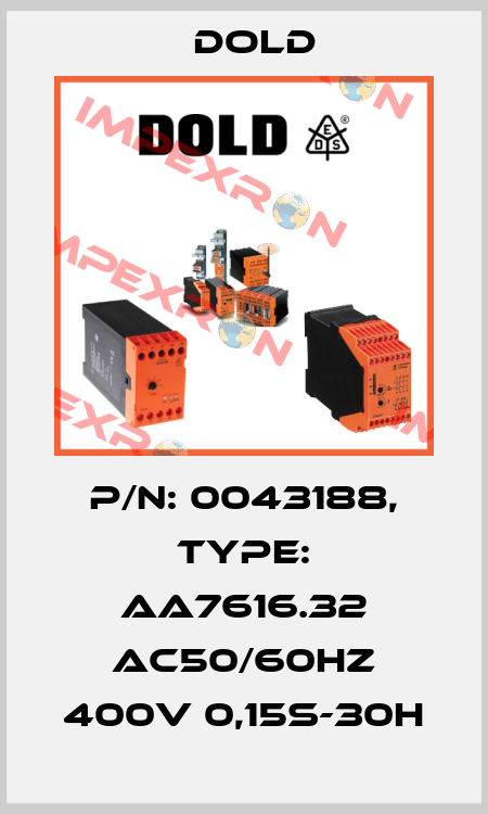 p/n: 0043188, Type: AA7616.32 AC50/60HZ 400V 0,15S-30H Dold