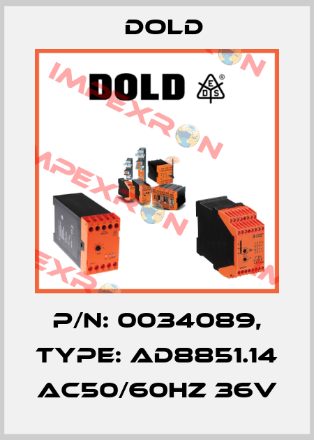 p/n: 0034089, Type: AD8851.14 AC50/60HZ 36V Dold