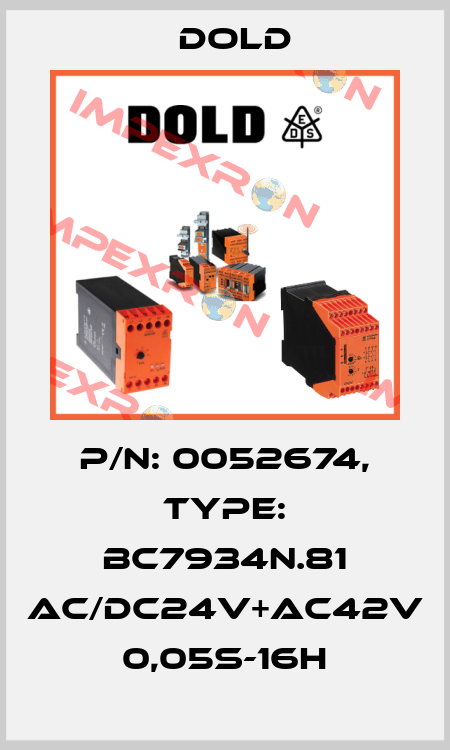 p/n: 0052674, Type: BC7934N.81 AC/DC24V+AC42V 0,05S-16H Dold