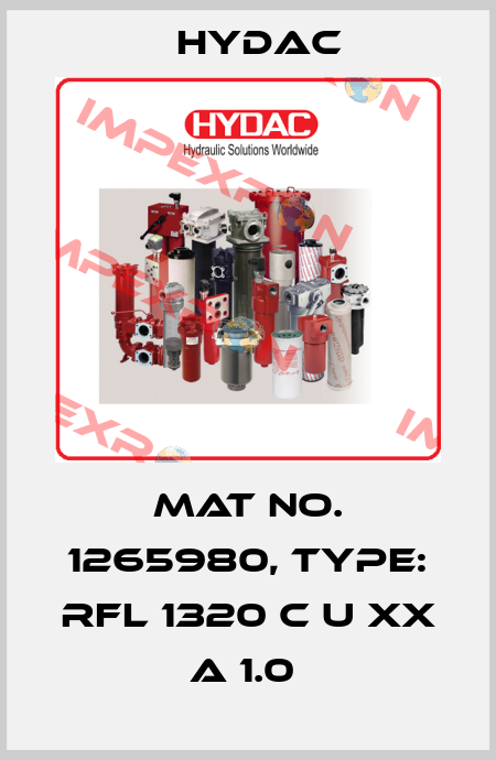Mat No. 1265980, Type: RFL 1320 C U XX A 1.0  Hydac