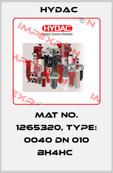 Mat No. 1265320, Type: 0040 DN 010 BH4HC  Hydac