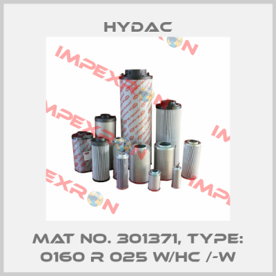 Mat No. 301371, Type: 0160 R 025 W/HC /-W Hydac