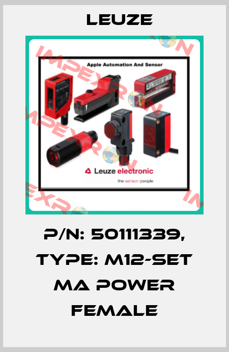p/n: 50111339, Type: M12-Set MA Power Female Leuze