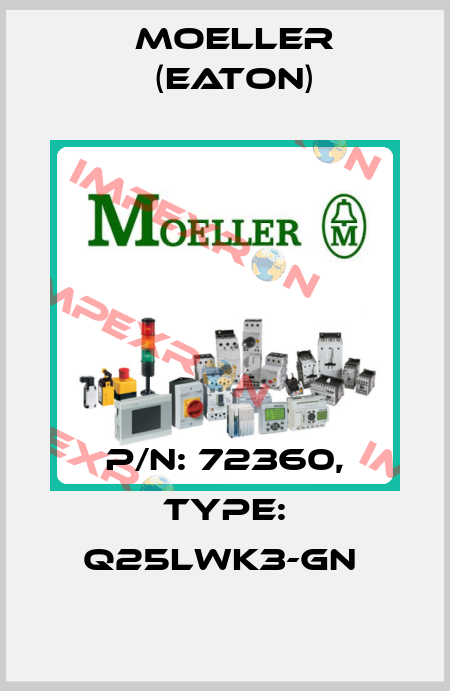 P/N: 72360, Type: Q25LWK3-GN  Moeller (Eaton)