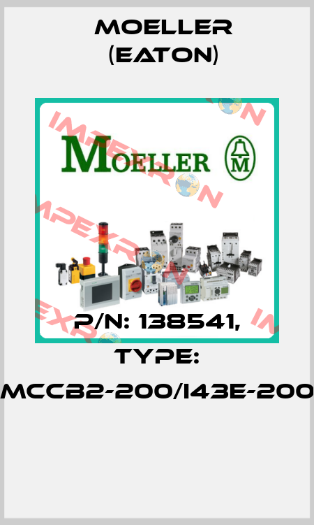 P/N: 138541, Type: MCCB2-200/I43E-200  Moeller (Eaton)