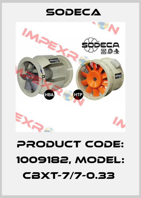 Product Code: 1009182, Model: CBXT-7/7-0.33  Sodeca
