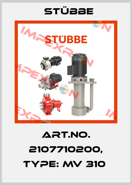 Art.No. 2107710200, Type: MV 310  Stübbe