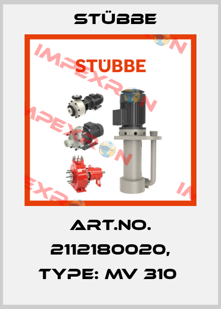 Art.No. 2112180020, Type: MV 310  Stübbe