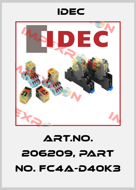 Art.No. 206209, Part No. FC4A-D40K3 Idec