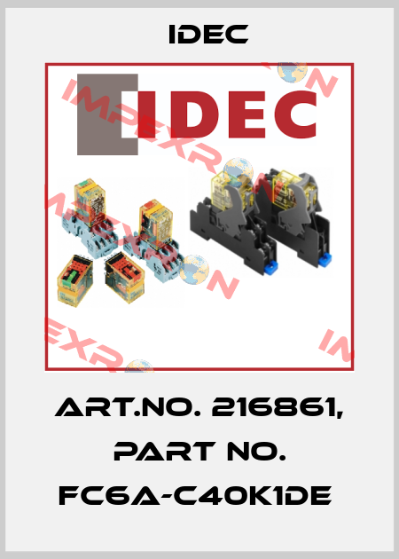 Art.No. 216861, Part No. FC6A-C40K1DE  Idec