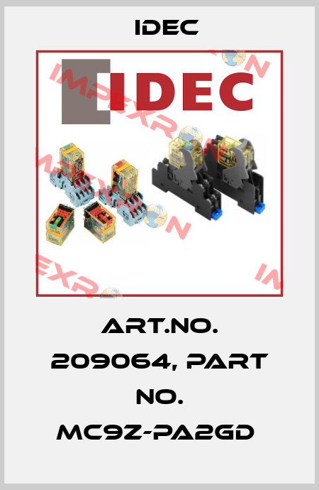 Art.No. 209064, Part No. MC9Z-PA2GD  Idec