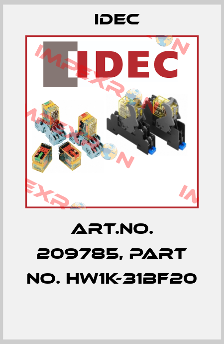 Art.No. 209785, Part No. HW1K-31BF20  Idec