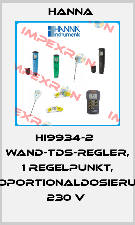 HI9934-2   WAND-TDS-REGLER, 1 REGELPUNKT, PROPORTIONALDOSIERUNG, 230 V  Hanna