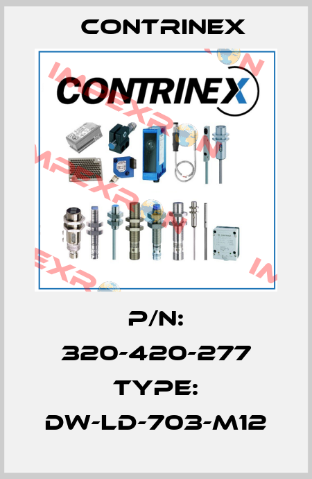 P/N: 320-420-277 Type: DW-LD-703-M12 Contrinex