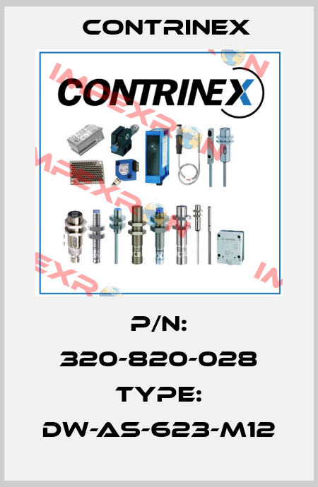 P/N: 320-820-028 Type: DW-AS-623-M12 Contrinex