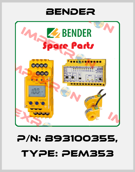 p/n: B93100355, Type: PEM353 Bender