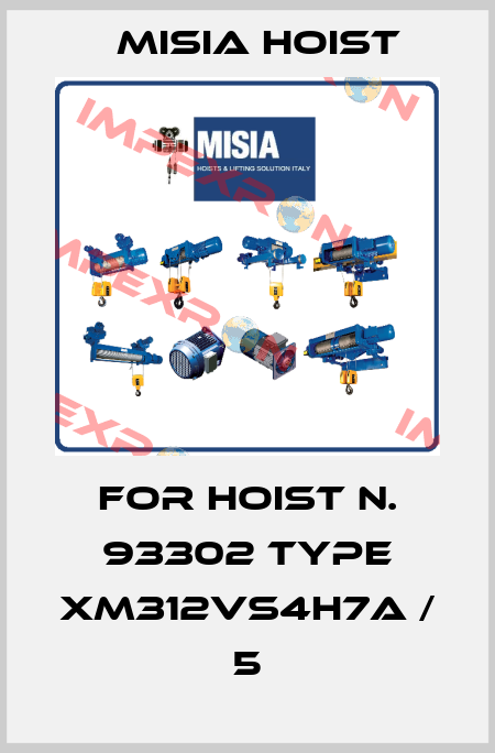 for hoist n. 93302 type XM312VS4H7A / 5 Misia Hoist