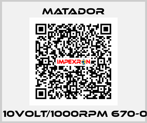 D40 10Volt/1000RPM 670-0040 Matador