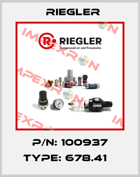 P/N: 100937 Type: 678.41 М Riegler