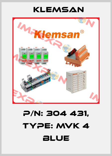 p/n: 304 431, Type: MVK 4 blue Klemsan