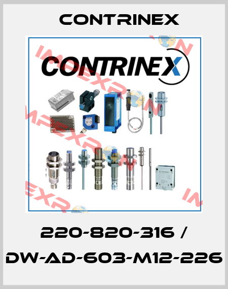 220-820-316 / DW-AD-603-M12-226 Contrinex