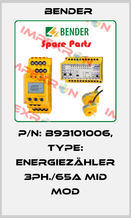 p/n: B93101006, Type: Energiezähler 3ph./65A MID Mod Bender