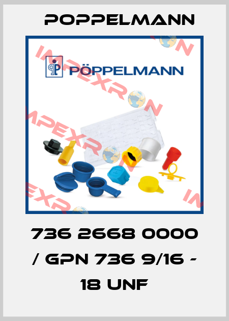 736 2668 0000 / GPN 736 9/16 - 18 UNF Poppelmann