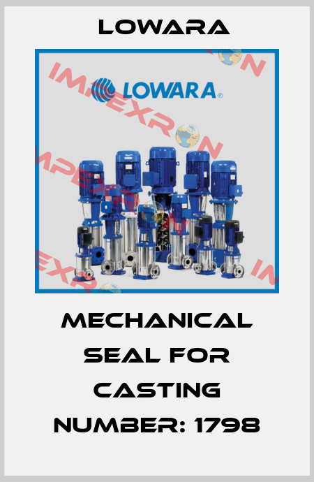 mechanical seal for casting number: 1798 Lowara