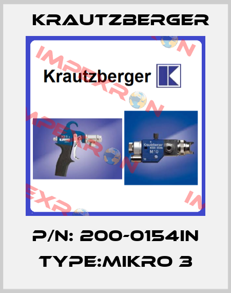 P/N: 200-0154IN Type:MIKRO 3 Krautzberger