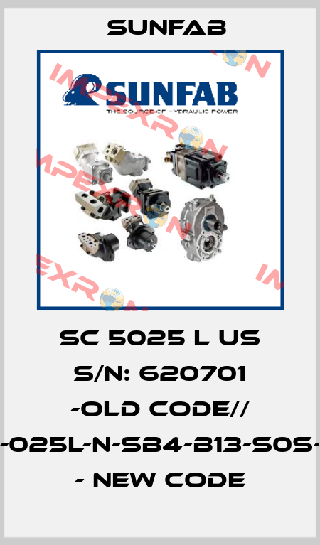 SC 5025 L US s/n: 620701 -old code// SCP-025L-N-SB4-B13-S0S-000 - new code Sunfab