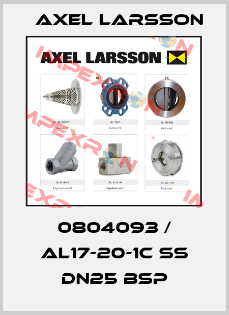 0804093 / AL17-20-1C SS DN25 BSP AXEL LARSSON
