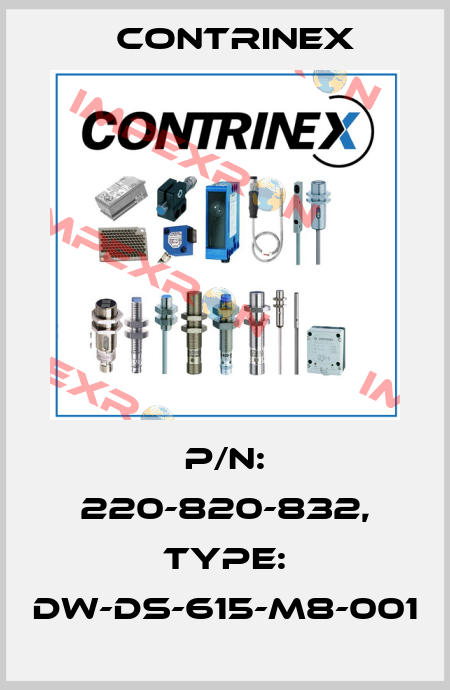 p/n: 220-820-832, Type: DW-DS-615-M8-001 Contrinex
