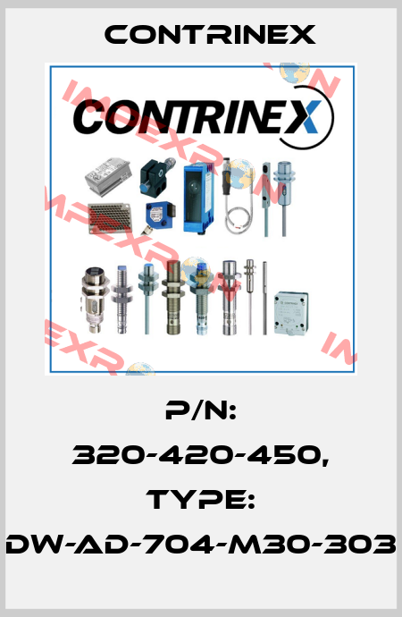 p/n: 320-420-450, Type: DW-AD-704-M30-303 Contrinex