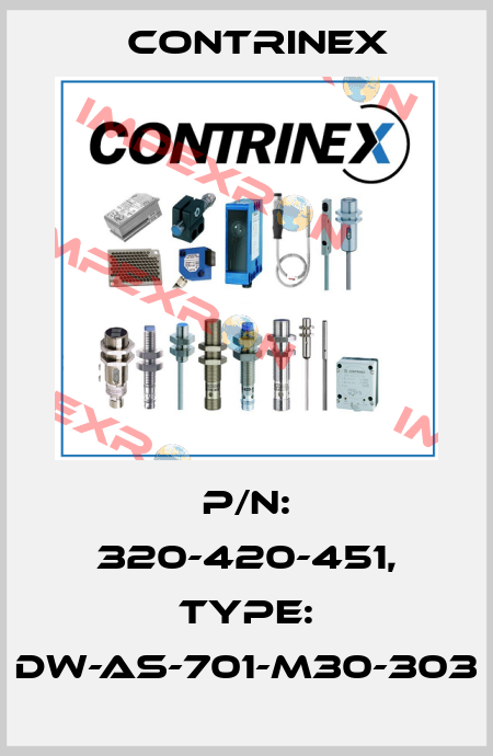 p/n: 320-420-451, Type: DW-AS-701-M30-303 Contrinex