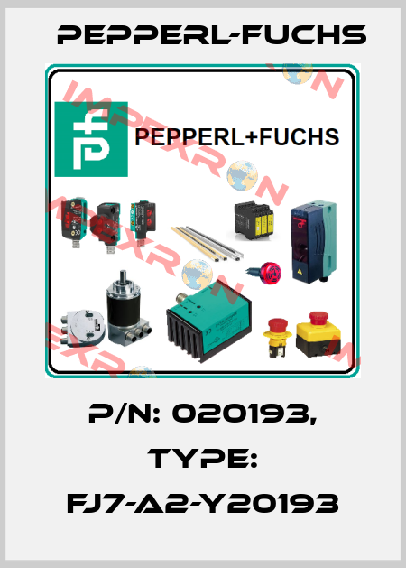 p/n: 020193, Type: FJ7-A2-Y20193 Pepperl-Fuchs