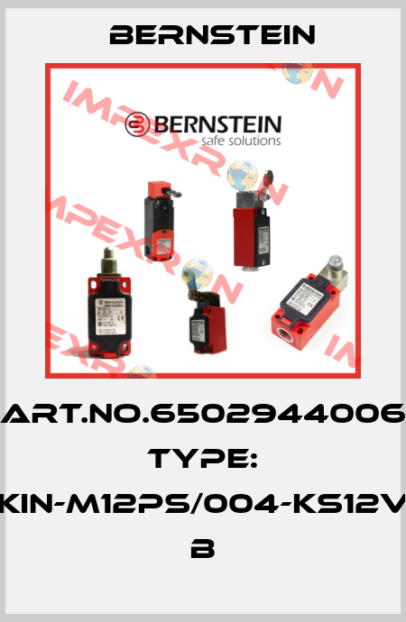 Art.No.6502944006 Type: KIN-M12PS/004-KS12V          B Bernstein