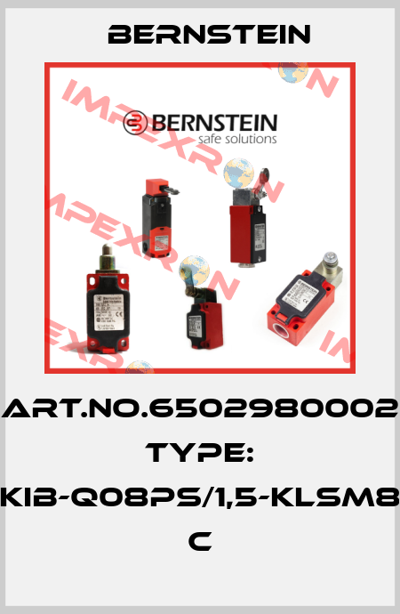 Art.No.6502980002 Type: KIB-Q08PS/1,5-KLSM8          C Bernstein