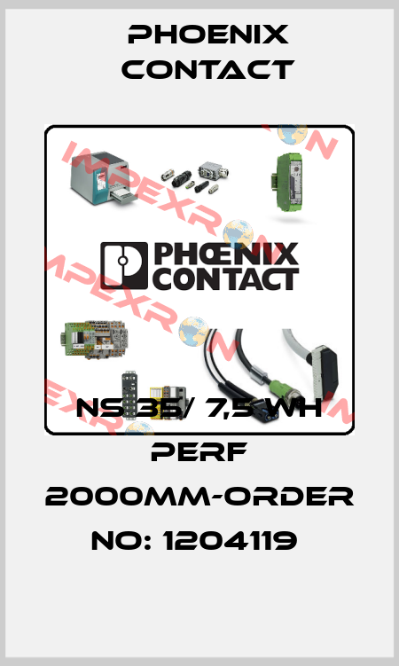 NS 35/ 7,5 WH PERF 2000MM-ORDER NO: 1204119  Phoenix Contact